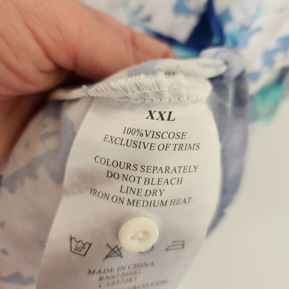 Maison Noir Short Sleeve Button Front Shirt Mens Size XXL Floral Print - Picture 5 of 6